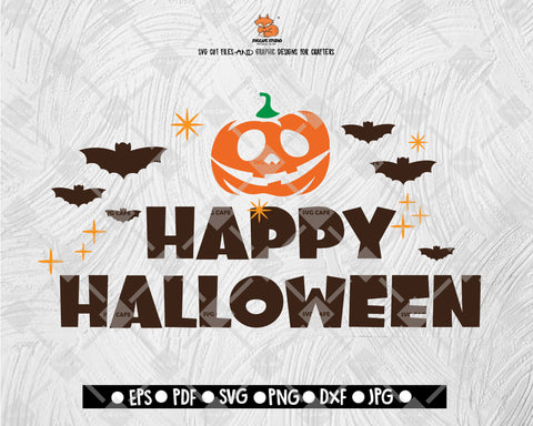 Happy Halloween V.2 SVG, Funny Kids Halloween SVG, Pumpkin SVG, Ghost Svg, Trick or Treat Png, Files for Cricut, Sublimation Designs Downloads