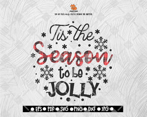 Tis the Season To Be Jolly Svg, Christmas Svg, Buffalo Plaid Svg, Merry Christmas Svg, Christmas Cut Files