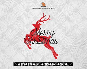 Christmas SVG, Buffalo Plaid Reindeer SVG, Reindeer Svg, Christmas Buffalo Plaid Svg, Merry Christmas Svg, Christmas Cut Files - SVG, PNG, EPS, JPG, DFX