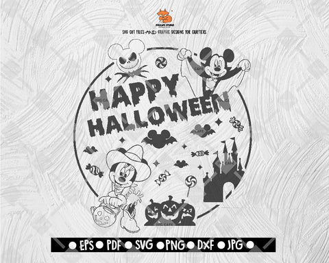 Trick Or Treat Happy Halloween SVG Disney Land Halloween Digital File Download - DXF EPS PNG JEPG SVG PNG