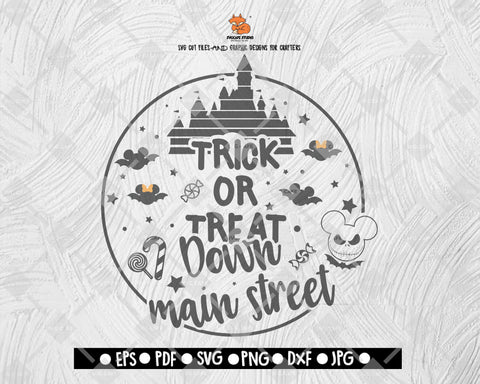 Trick Or Treat Down Main Street SVG Disney Land Halloween Digital File Download - DXF EPS PNG JEPG SVG PNG