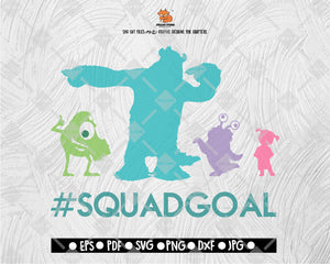 Monsters Inc Squadgoal SVG Disney Digital Files Download - DXF EPS PNG JEPG SVG PNG