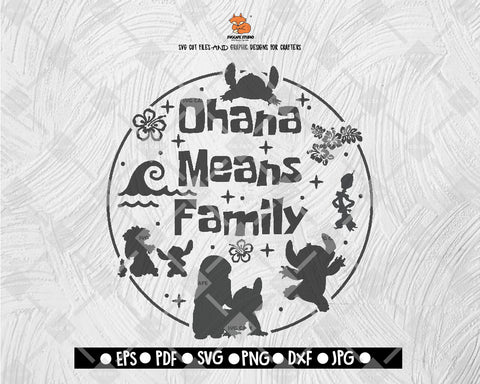 Ohana Means Fammily SVG Lilo and stitch svg, Disney svg, Stitch svg, Disneyland svg Digital File Download - DXF EPS PNG JEPG SVG PNG
