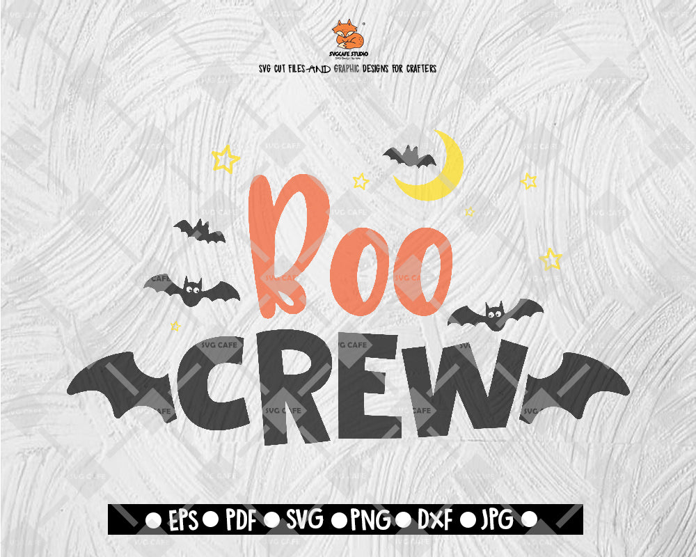 Boo Crew Halloween Fastival SVG Halloween Digital File Download - DXF EPS PNG JEPG SVG PNG