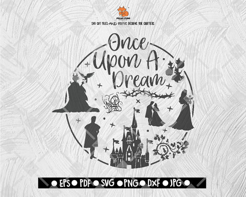 Once Upon A Dream Disney Club Sleeping Beauty Clipart SVG Disney Digital File Download - DXF EPS PNG JEPG SVG PNG