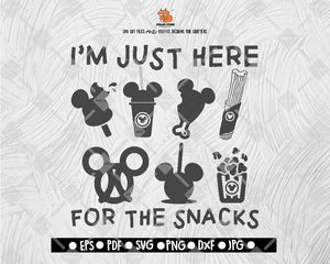 I jus Here For The Snacks Svg Disney Land Halloween Digital File Download 02 - DXF EPS PNG JEPG SVG PNG