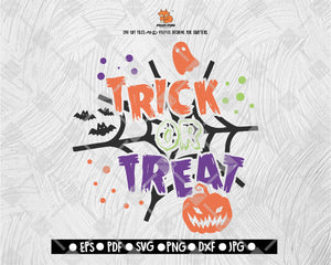Trick or Treat svg, Halloween svg, Trick or Treat Bag SVG file, Kids Halloween SVG Cut Files, Kids Halloween Shirt svg, Spiderweb, Boo