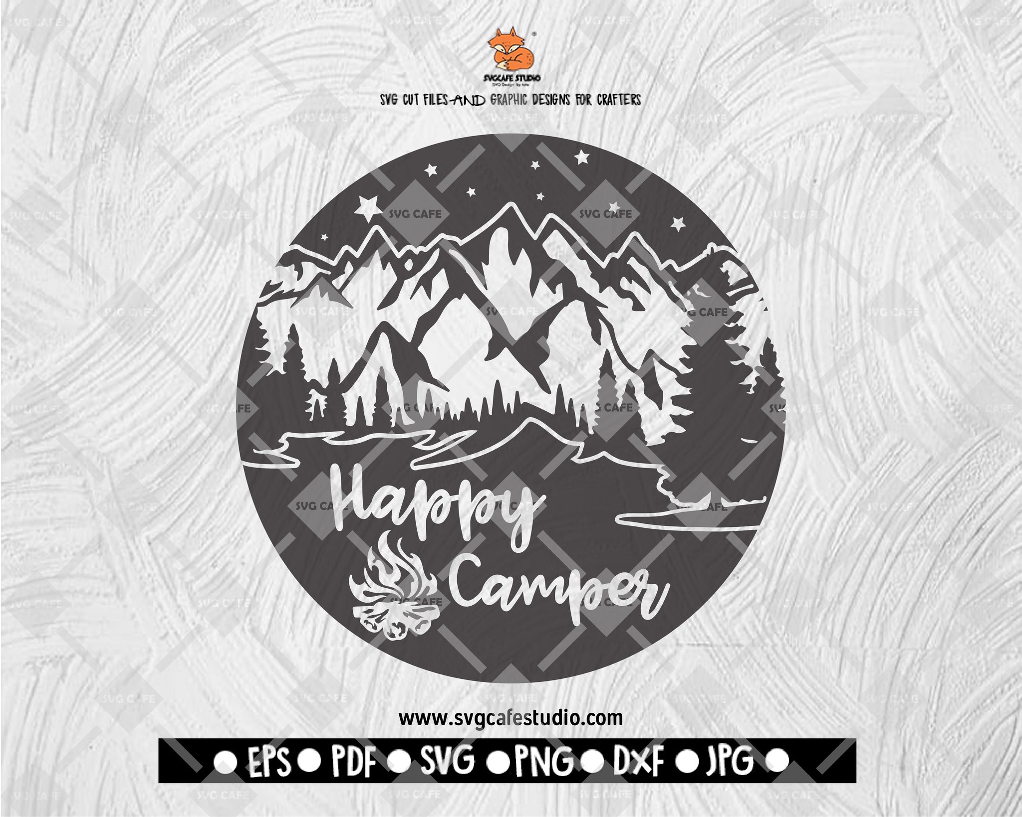 Happy Camper Life SVG Camping Cut file Saying svg Digital File Download - DXF EPS PNG JEPG SVG PNG