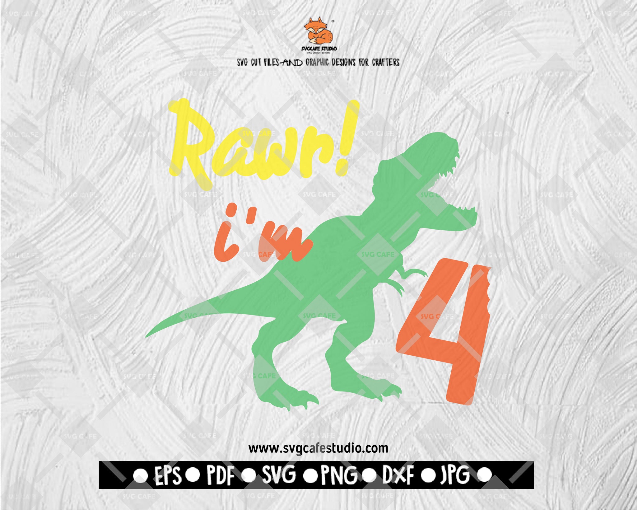 RAWR I'M 4 SVG, Cut file, DXF file, FOUR years birthday shirt SVG, Dinosaur svg, 4nd birthday svg, Birthday boy svg, Digital download