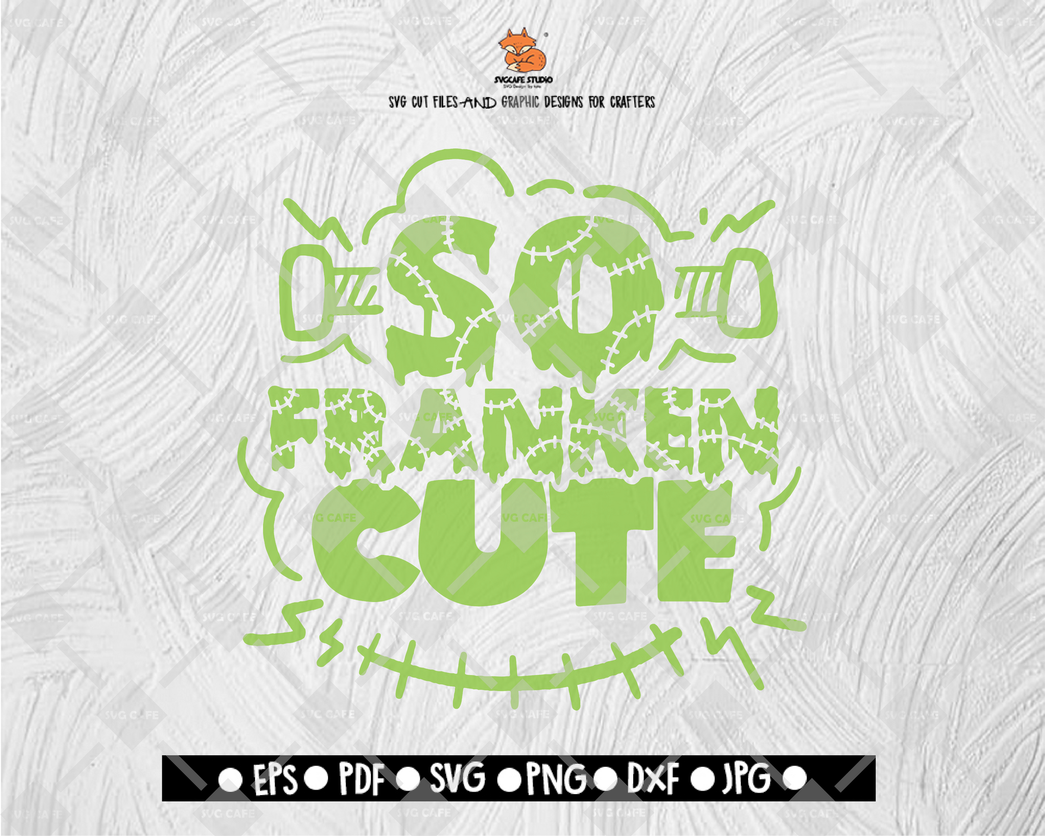 So Franken Cute SVG - Funny Cute Kids Baby Toddler Frankenstein Halloween Trick Or Treat T-shirt SVG - Hand Lettered SVG