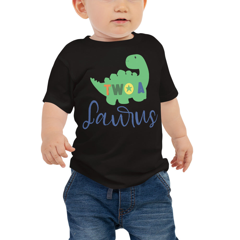 Two - A - Saurus - 2nd Second Birthday Dinosaur Shirt - 2 Years Old - Dinosaur Party - Dino Shirt - T Rex Birthday Shirt - Trendy Kids Shirt Baby Jersey Short Sleeve Tee