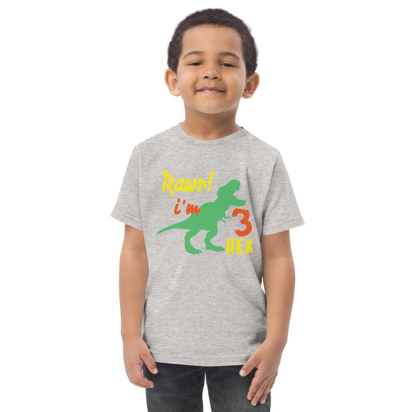 Rawr i'm Three Rex, Three years birthday shirt, Dinosaur, 3rd birthday T-shirt, Birthday boy T-shirt, Toddler jersey t-shirt