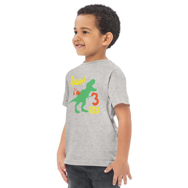 Rawr i'm Three Rex, Three years birthday shirt, Dinosaur, 3rd birthday T-shirt, Birthday boy T-shirt, Toddler jersey t-shirt